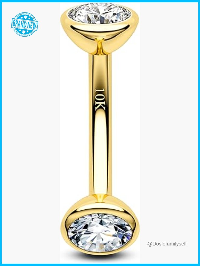 10k Gold Rook Barbell Piercing Jewelry Hypoallergenic Minimalist Elegant